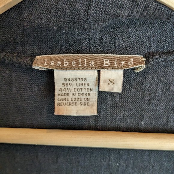 Isabella Bird Black Linen Blend Cardigan Size S - Picture 3 of 6